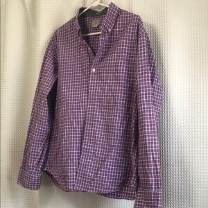 J. CREW Men's Casual Blue and Red Checkered Shirt Preppy